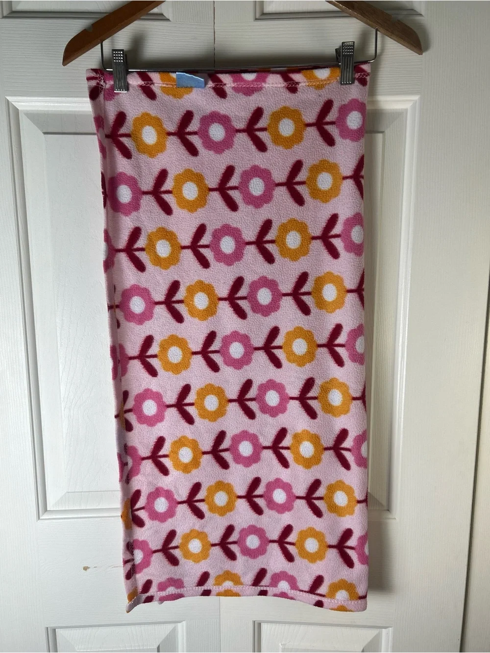 Safety 1st Pink Floral Baby Blanket Security Lovey Orange Flowers White First